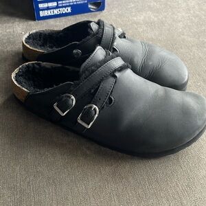 Blair Birkenstock Black Shearling clogs